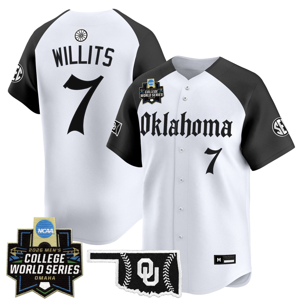 Men's Oklahoma Sooners 2026 World Series Vapor Premier Limited Jersey - Gothic Edition - All Stitched