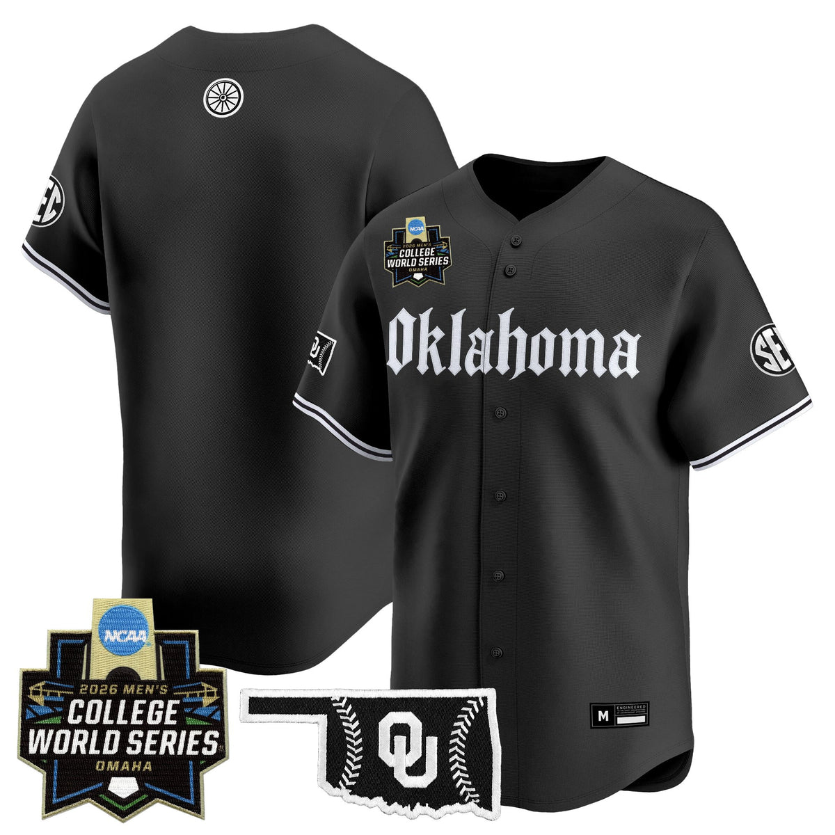 Men's Oklahoma Sooners 2026 World Series Vapor Premier Limited Jersey - Gothic Edition - All Stitched