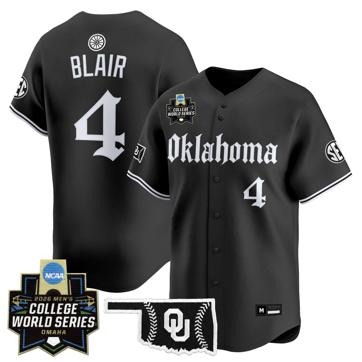 Men's Oklahoma Sooners 2026 World Series Vapor Premier Limited Jersey - Gothic Edition - All Stitched