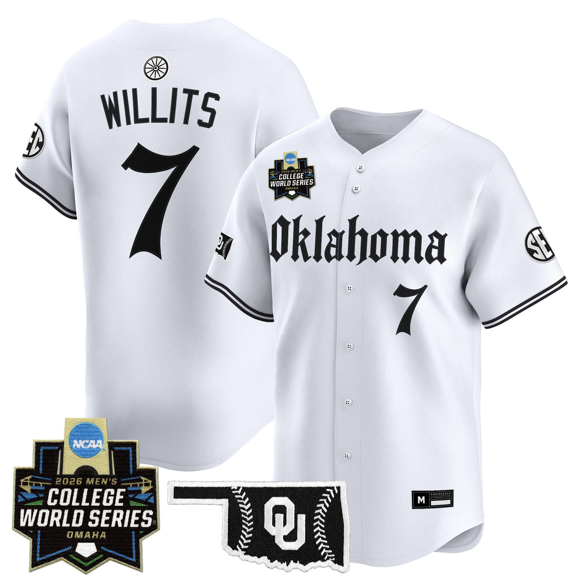 Men's Oklahoma Sooners 2026 World Series Vapor Premier Limited Jersey - Gothic Edition - All Stitched