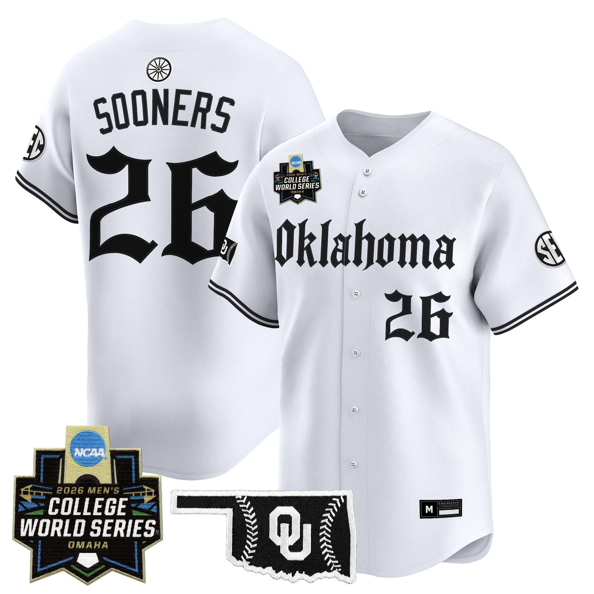 Men's Oklahoma Sooners 2026 World Series Vapor Premier Limited Jersey - Gothic Edition - All Stitched