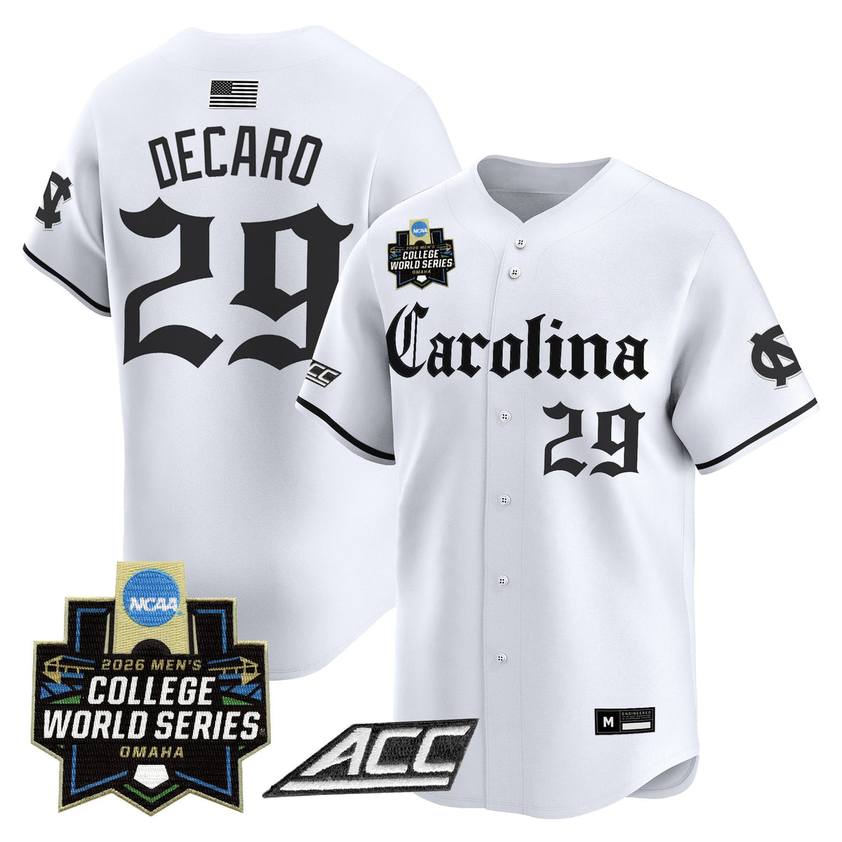 Men's North Carolina Tar Heels 2026 World Series Vapor Premier Limited Jersey - Gothic Edition - All Stitched