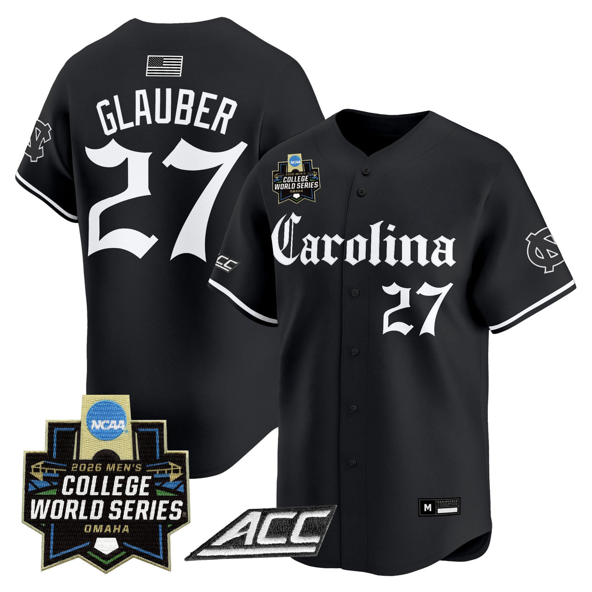 Men's North Carolina Tar Heels 2026 World Series Vapor Premier Limited Jersey - Gothic Edition - All Stitched