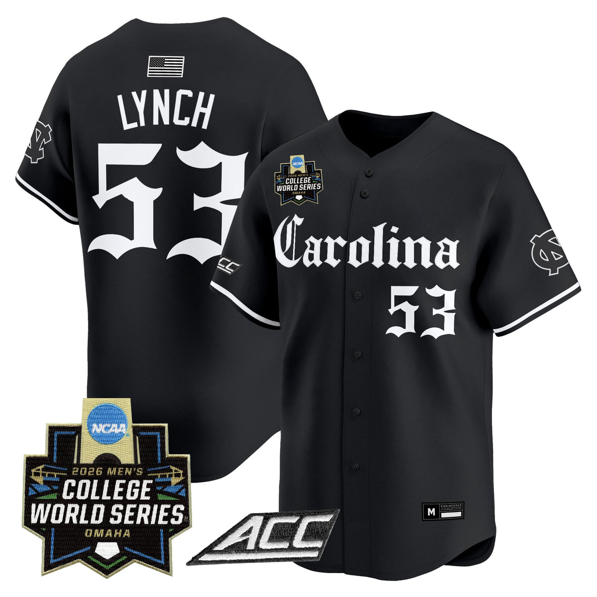 Men's North Carolina Tar Heels 2026 World Series Vapor Premier Limited Jersey - Gothic Edition - All Stitched