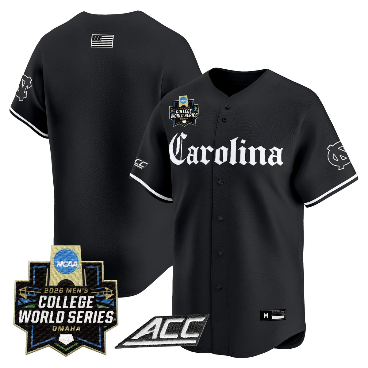 Men's North Carolina Tar Heels 2026 World Series Vapor Premier Limited Jersey - Gothic Edition - All Stitched