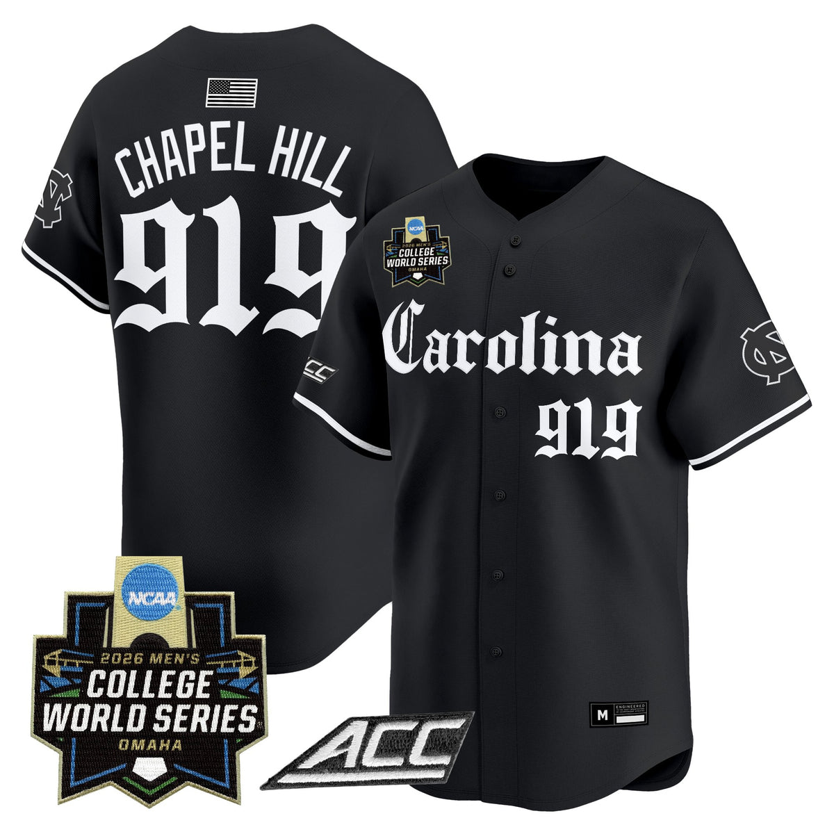 Men's North Carolina Tar Heels 2026 World Series Vapor Premier Limited Jersey - Gothic Edition - All Stitched
