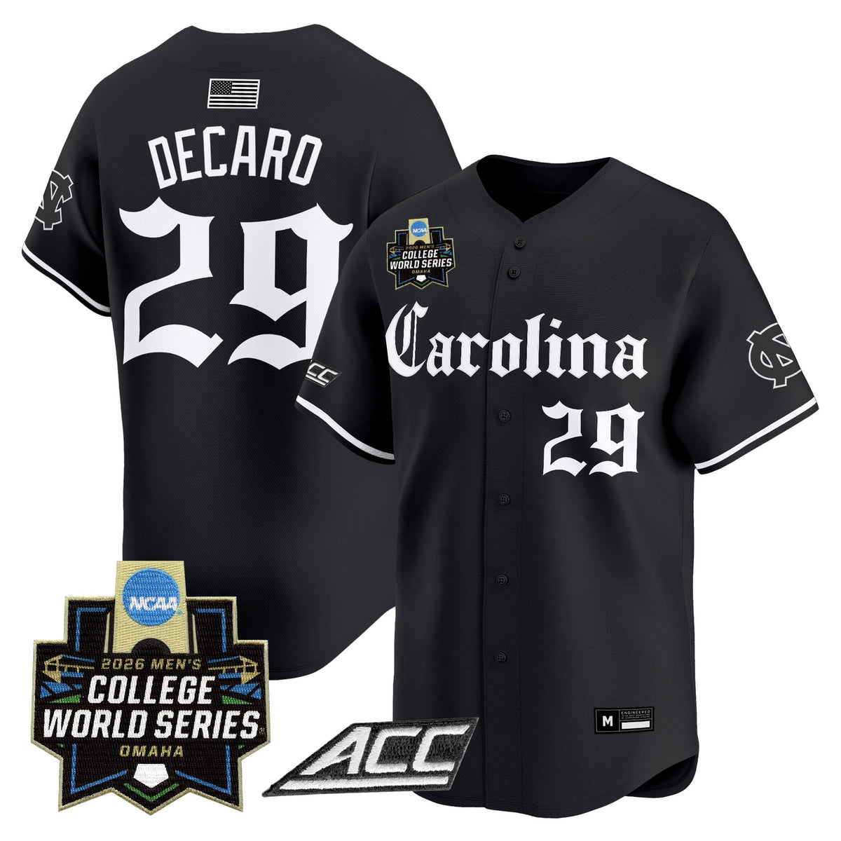 Men's North Carolina Tar Heels 2026 World Series Vapor Premier Limited Jersey - Gothic Edition - All Stitched
