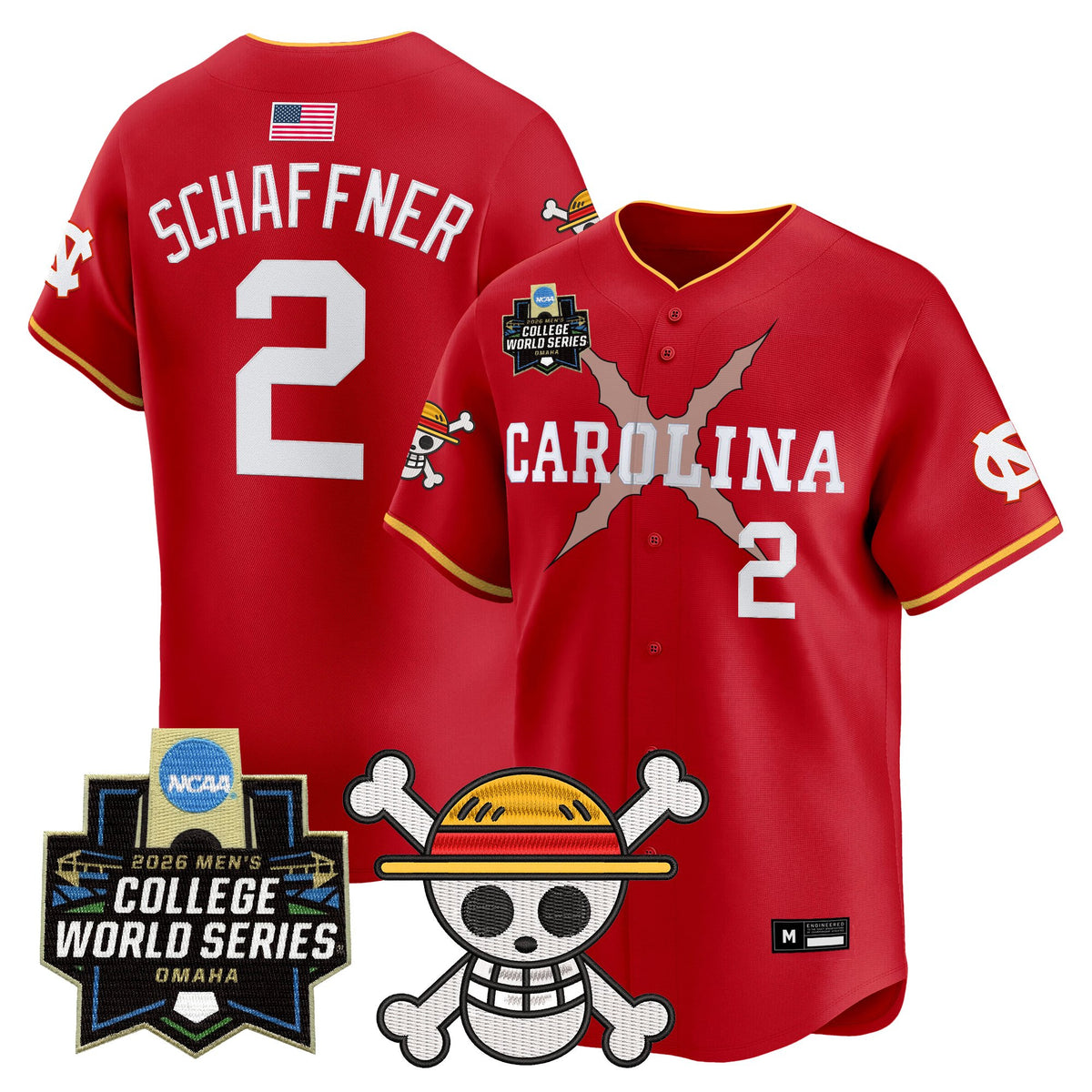 Men's North Carolina Tar Heels 2026 World Series x One Piece Vapor Premier Limited Jersey - All Stitched