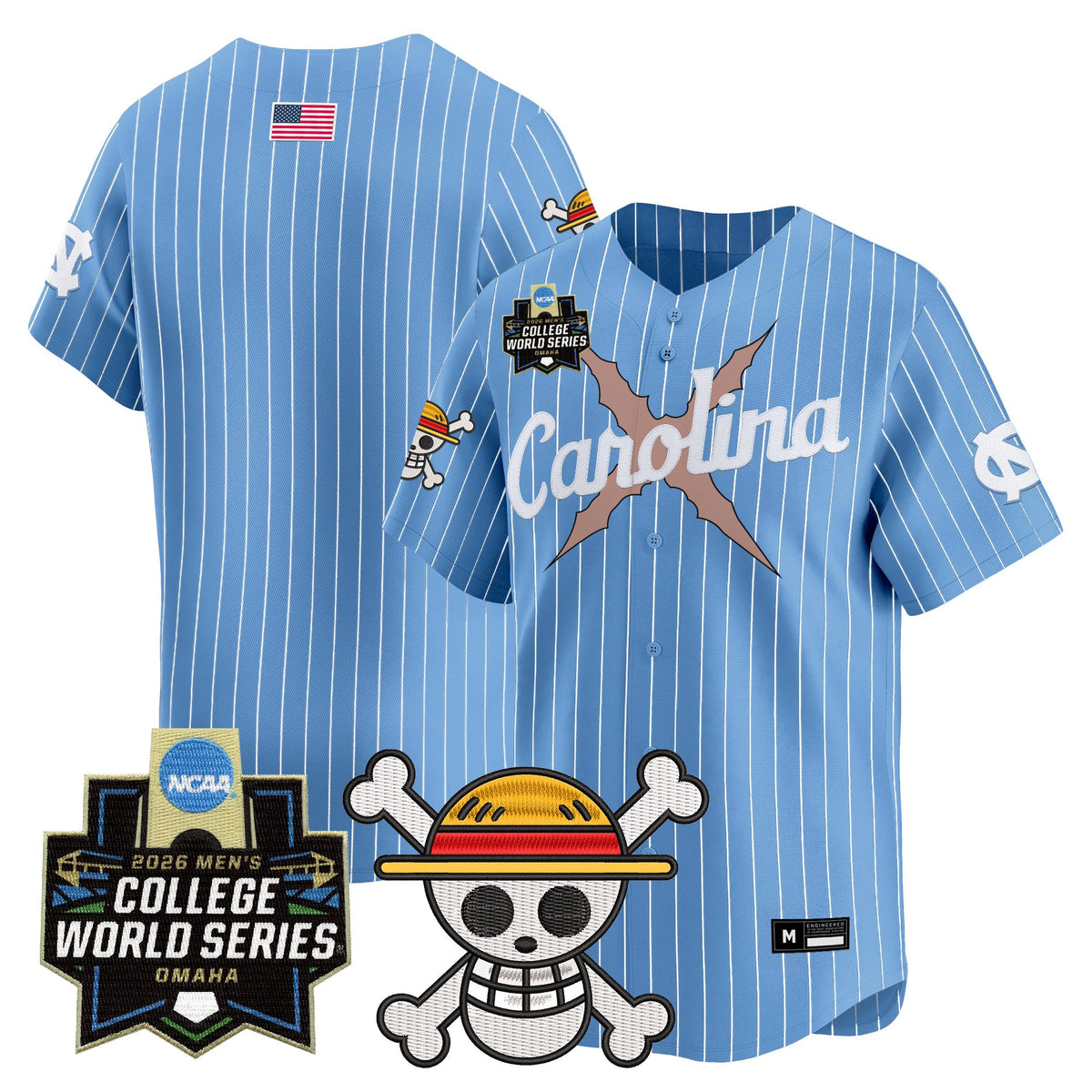 Men's North Carolina Tar Heels 2026 World Series x One Piece Vapor Premier Limited Jersey - All Stitched