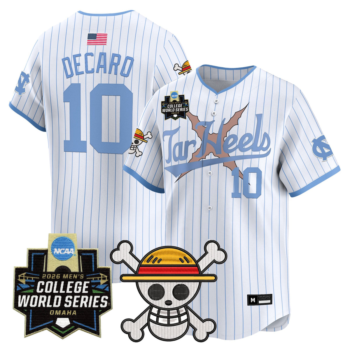 Men's North Carolina Tar Heels 2026 World Series x One Piece Vapor Premier Limited Jersey - All Stitched