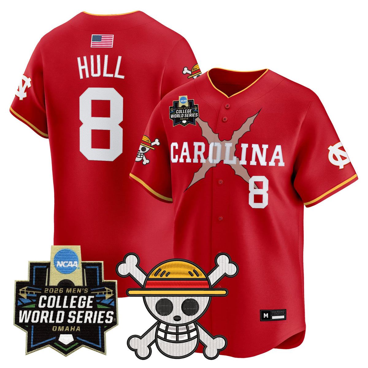 Men's North Carolina Tar Heels 2026 World Series x One Piece Vapor Premier Limited Jersey - All Stitched