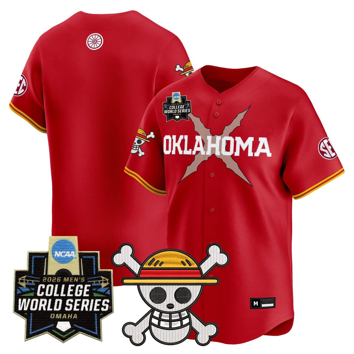 Men's Oklahoma Sooners 2026 World Series x One Piece Vapor Premier Limited Jersey - All Stitched