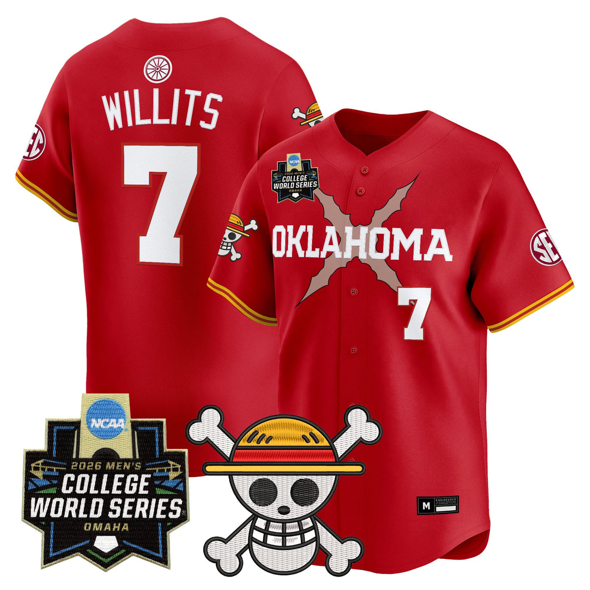 Men's Oklahoma Sooners 2026 World Series x One Piece Vapor Premier Limited Jersey - All Stitched