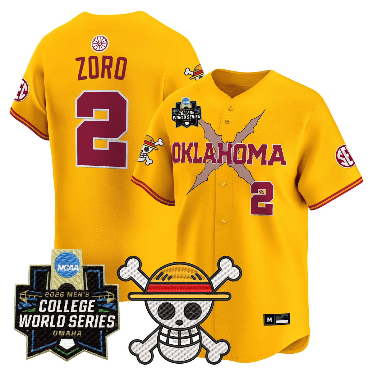 Men's Oklahoma Sooners 2026 World Series x One Piece Vapor Premier Limited Jersey - All Stitched