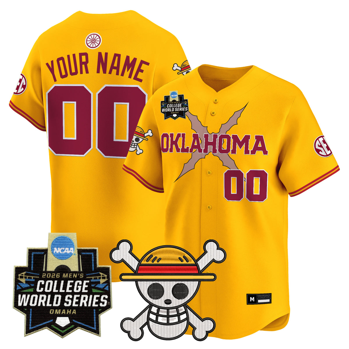 Oklahoma Sooners 2026 World Series x One Piece Vapor Premier Limited Custom Jersey - All Stitched