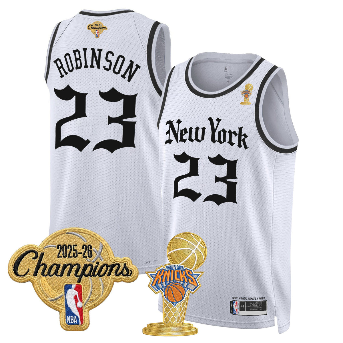 Men's New York Knicks 2026 Champions Patch Swingman Jersey - Gothic Edition- All Stitched