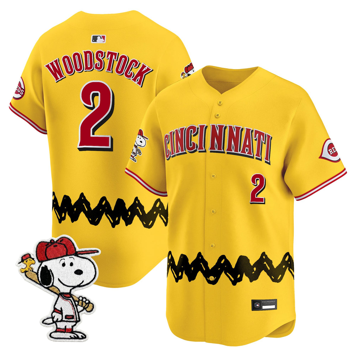 Men's Cincinnati Reds x Peanuts Vapor Premier Limited Jersey - Stitched