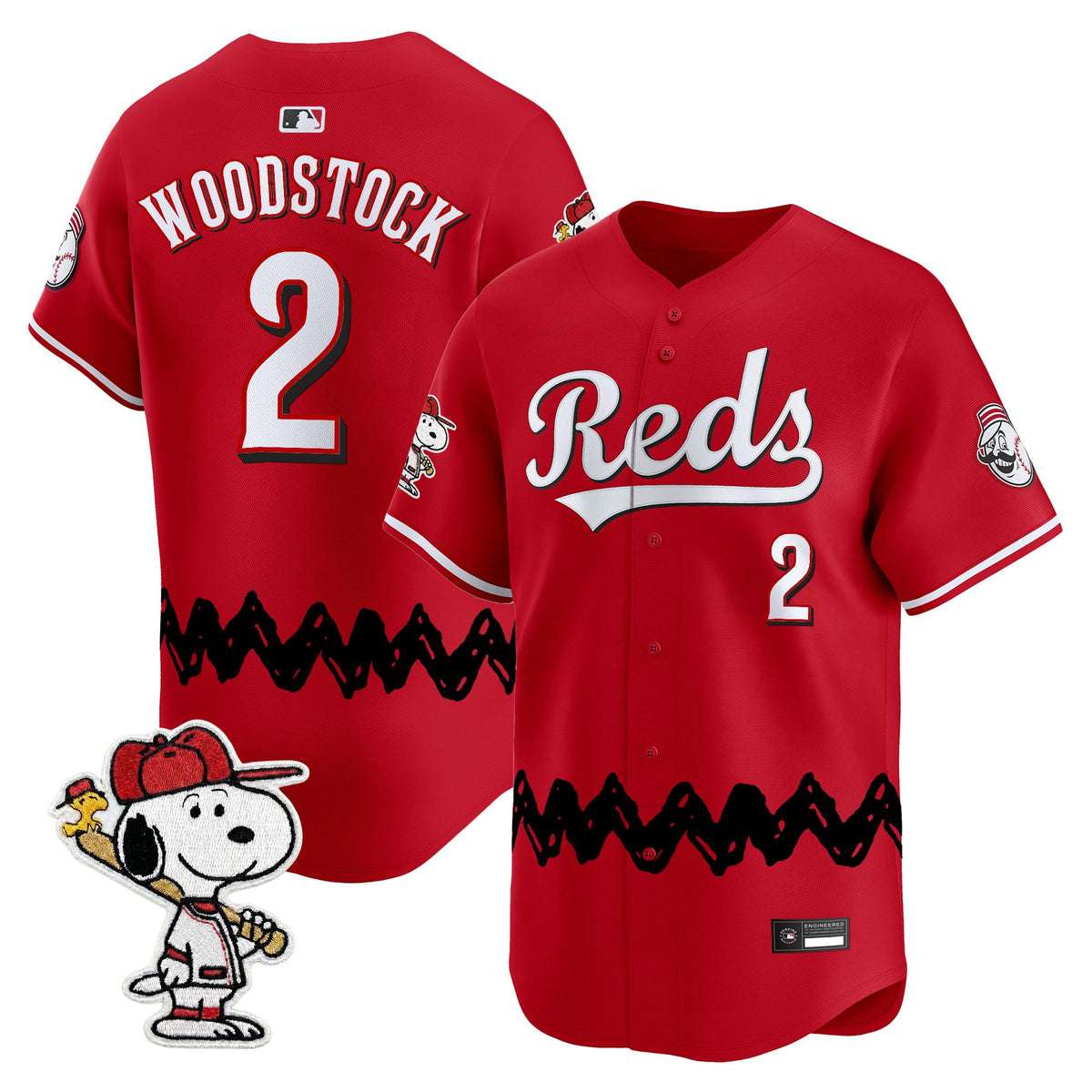 Men's Cincinnati Reds x Peanuts Vapor Premier Limited Jersey - Stitched