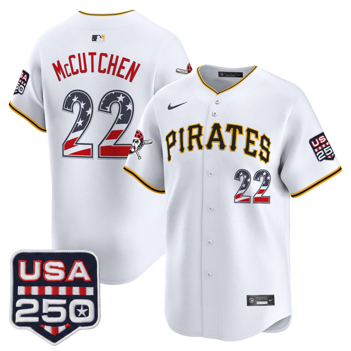 Men's Pittsburgh Pirates USA 250 Fourth of July Vapor Premier Limited Jersey - All Stitched