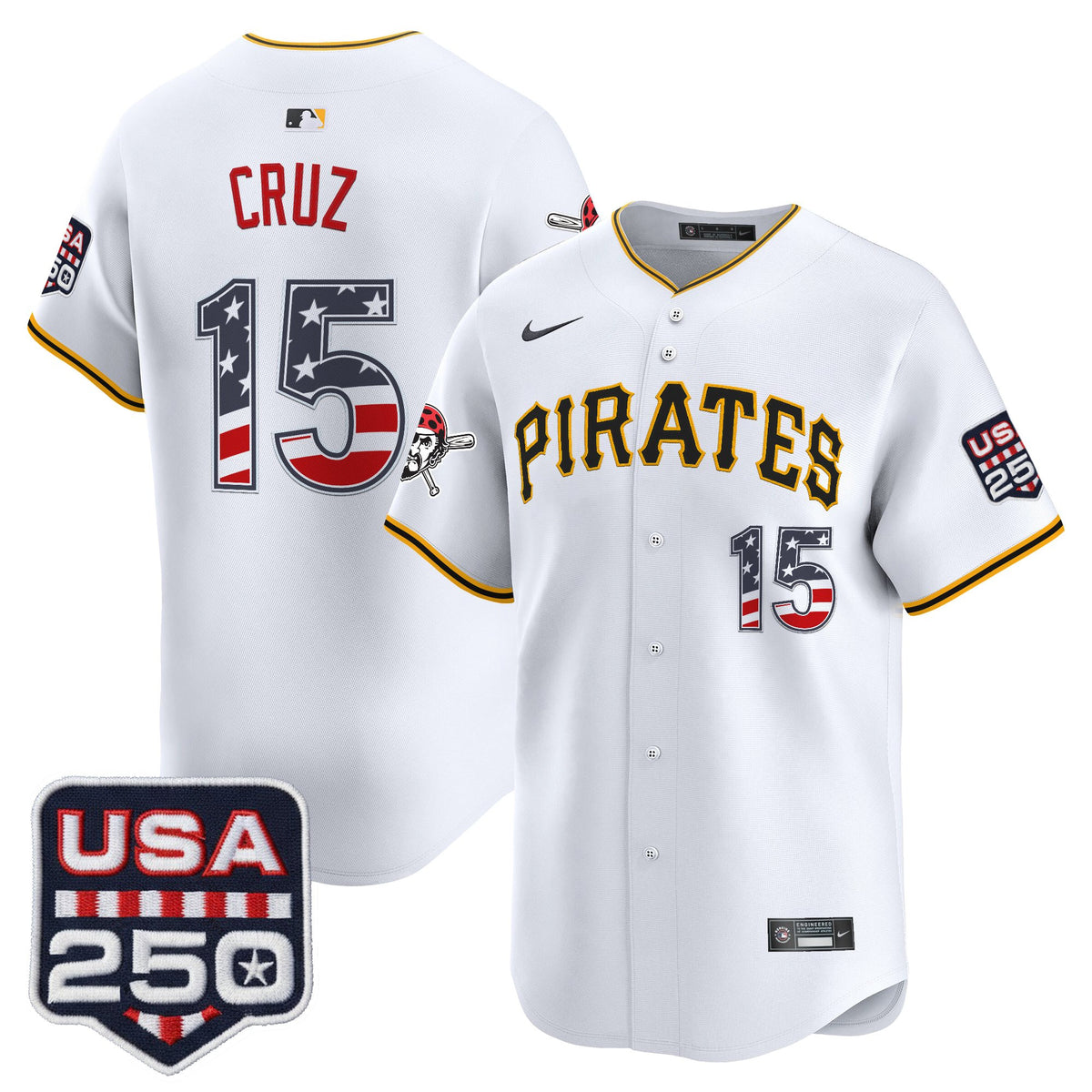Men's Pittsburgh Pirates USA 250 Fourth of July Vapor Premier Limited Jersey - All Stitched