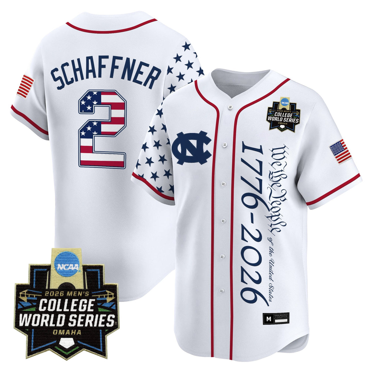 Men's North Carolina Tar Heels 2026 World Series "America 250 Edition" Vapor Premier Limited Jersey V2 - All Stitched