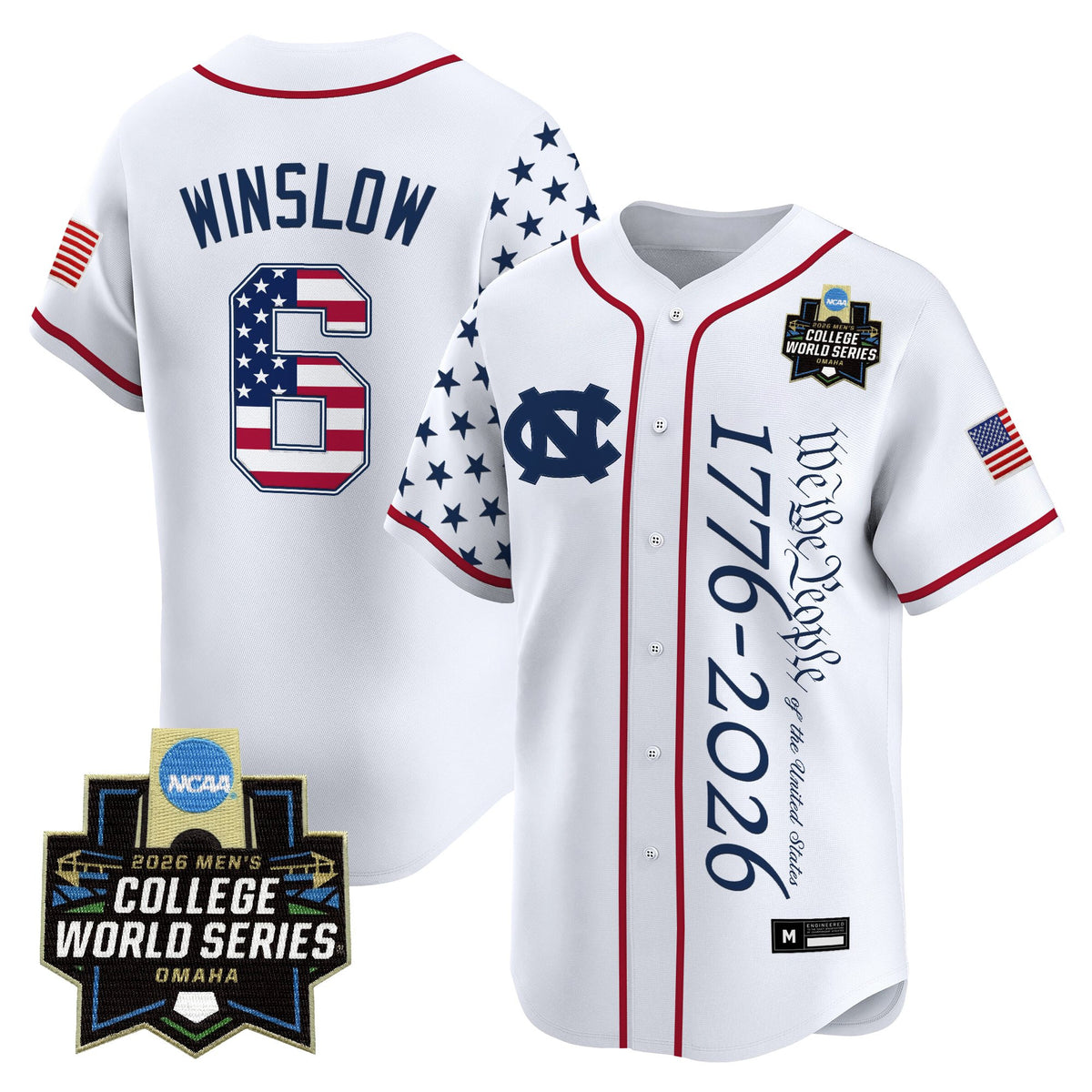 Men's North Carolina Tar Heels 2026 World Series "America 250 Edition" Vapor Premier Limited Jersey V2 - All Stitched
