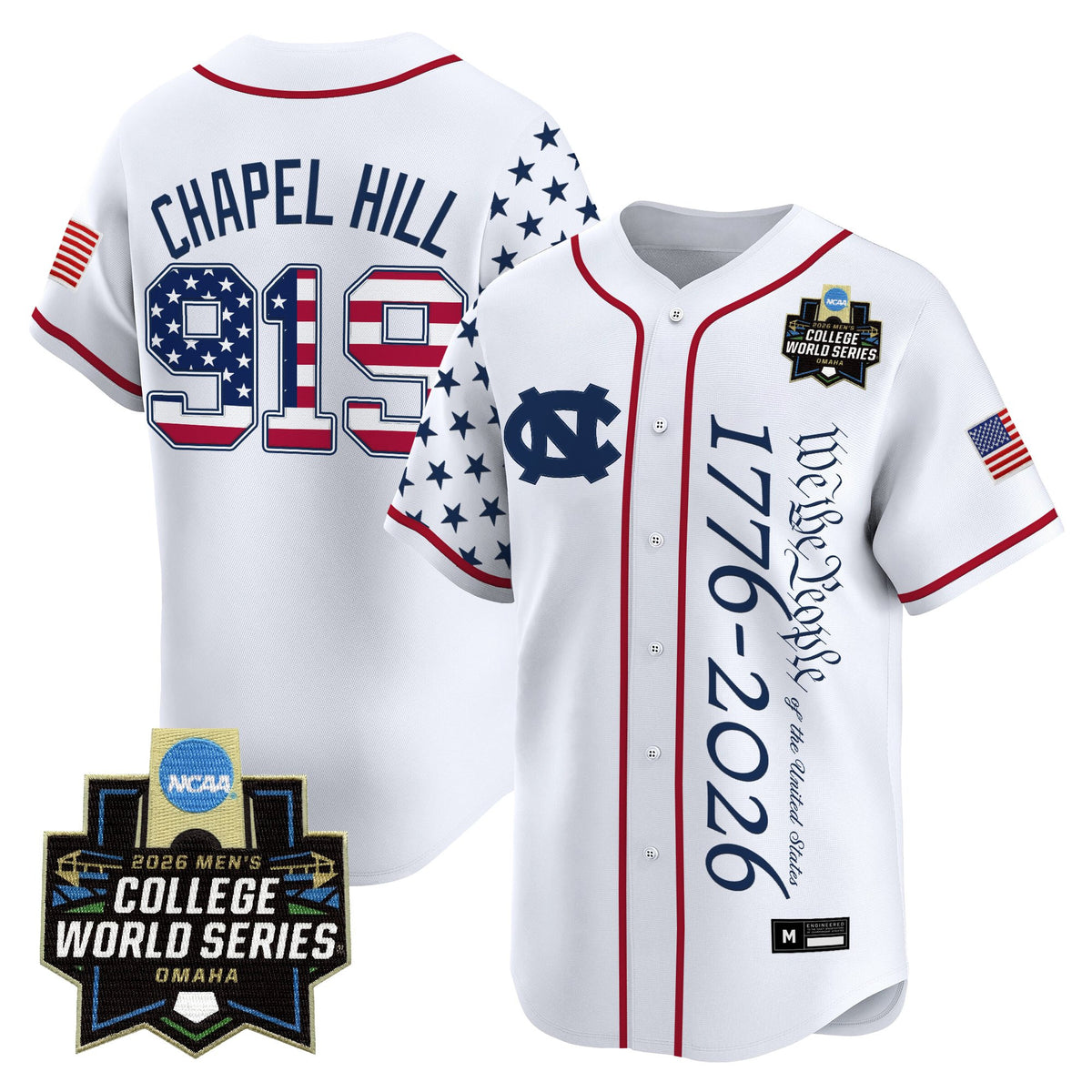 Men's North Carolina Tar Heels 2026 World Series "America 250 Edition" Vapor Premier Limited Jersey V2 - All Stitched