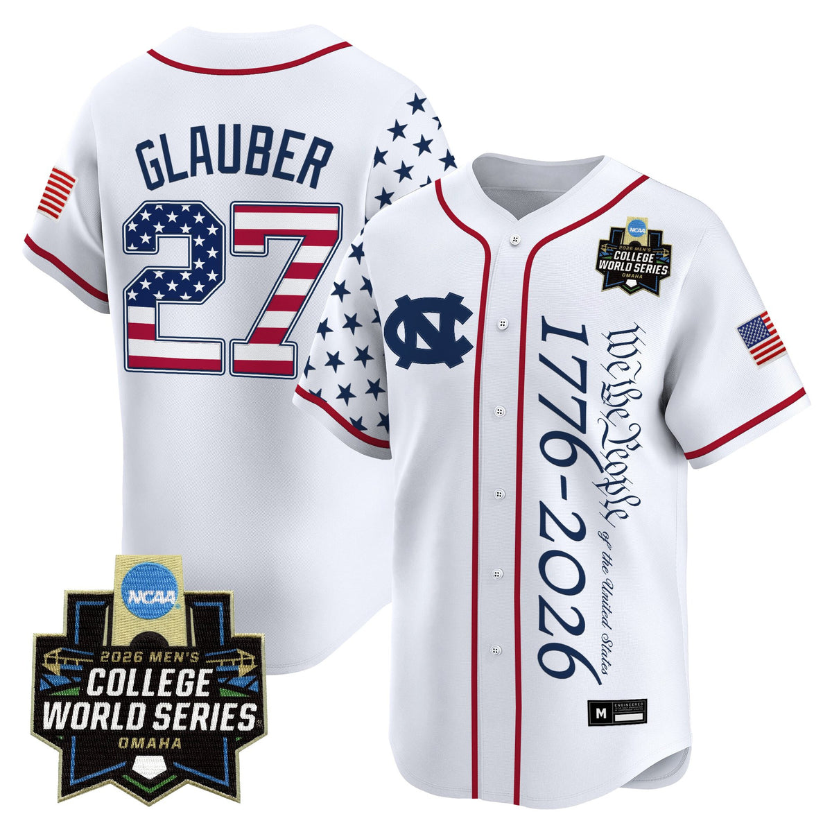 Men's North Carolina Tar Heels 2026 World Series "America 250 Edition" Vapor Premier Limited Jersey V2 - All Stitched