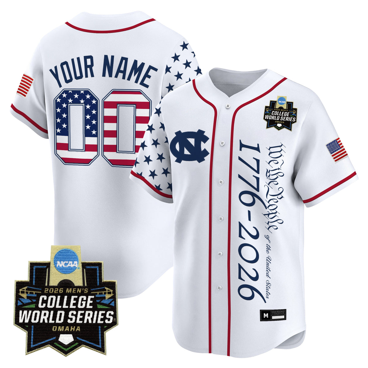 North Carolina Tar Heels 2026 World Series "America 250 Edition" Vapor Premier Limited Custom Jersey V2 - All Stitched