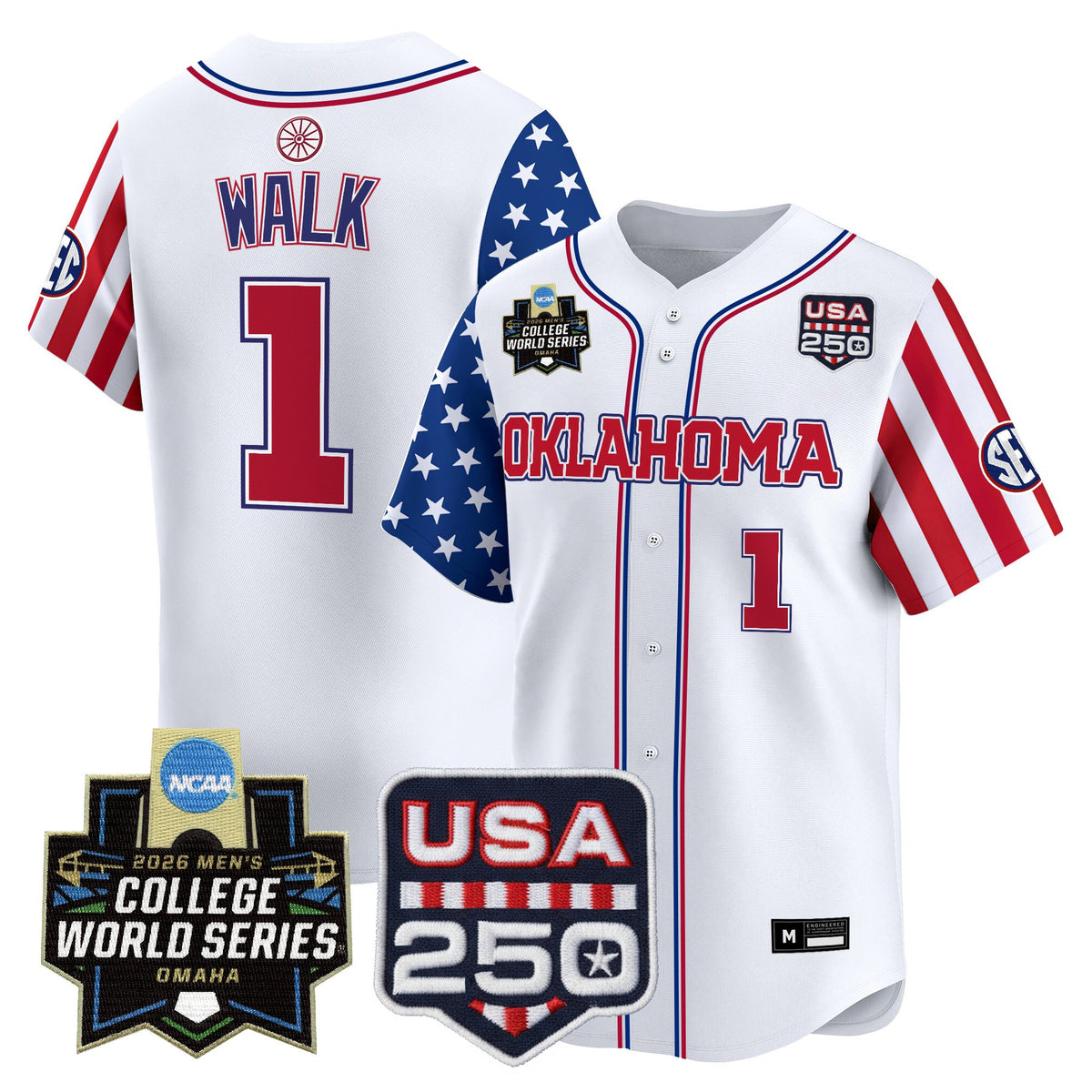 Men's Oklahoma Sooners 2026 World Series "America 250 Edition" Vapor Premier Limited Jersey - All Stitched