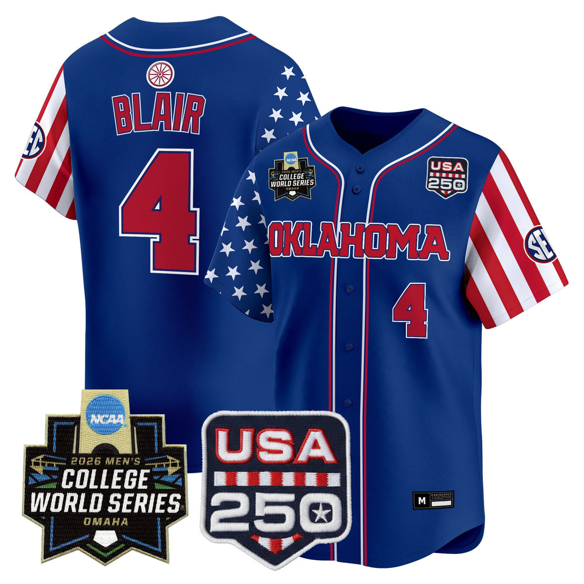 Men's Oklahoma Sooners 2026 World Series "America 250 Edition" Vapor Premier Limited Jersey - All Stitched