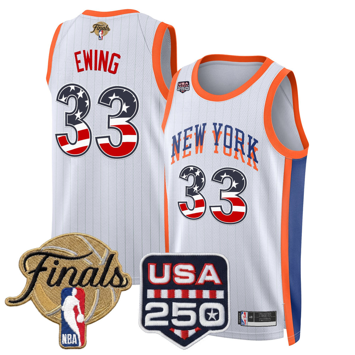 Men's New York Knicks USA 250 Fourth of July Swingman Jersey - 2026 Finals patch- All Stitched