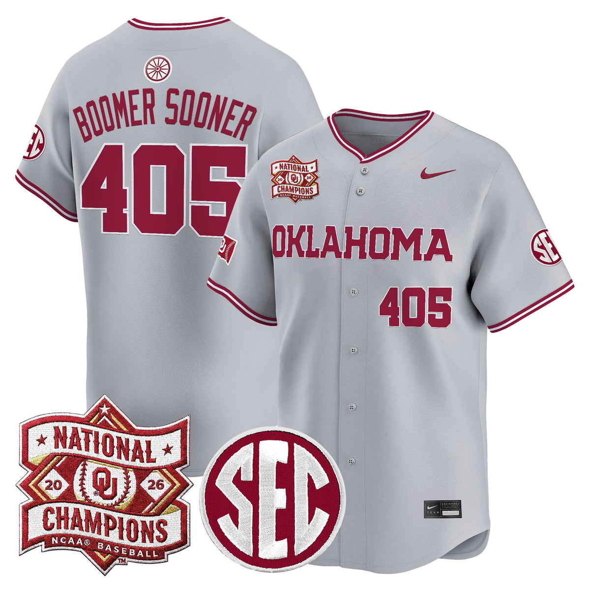 Men's Oklahoma Sooners 2026 National Champions Patch Vapor Premier Limited Jersey - All Stitched