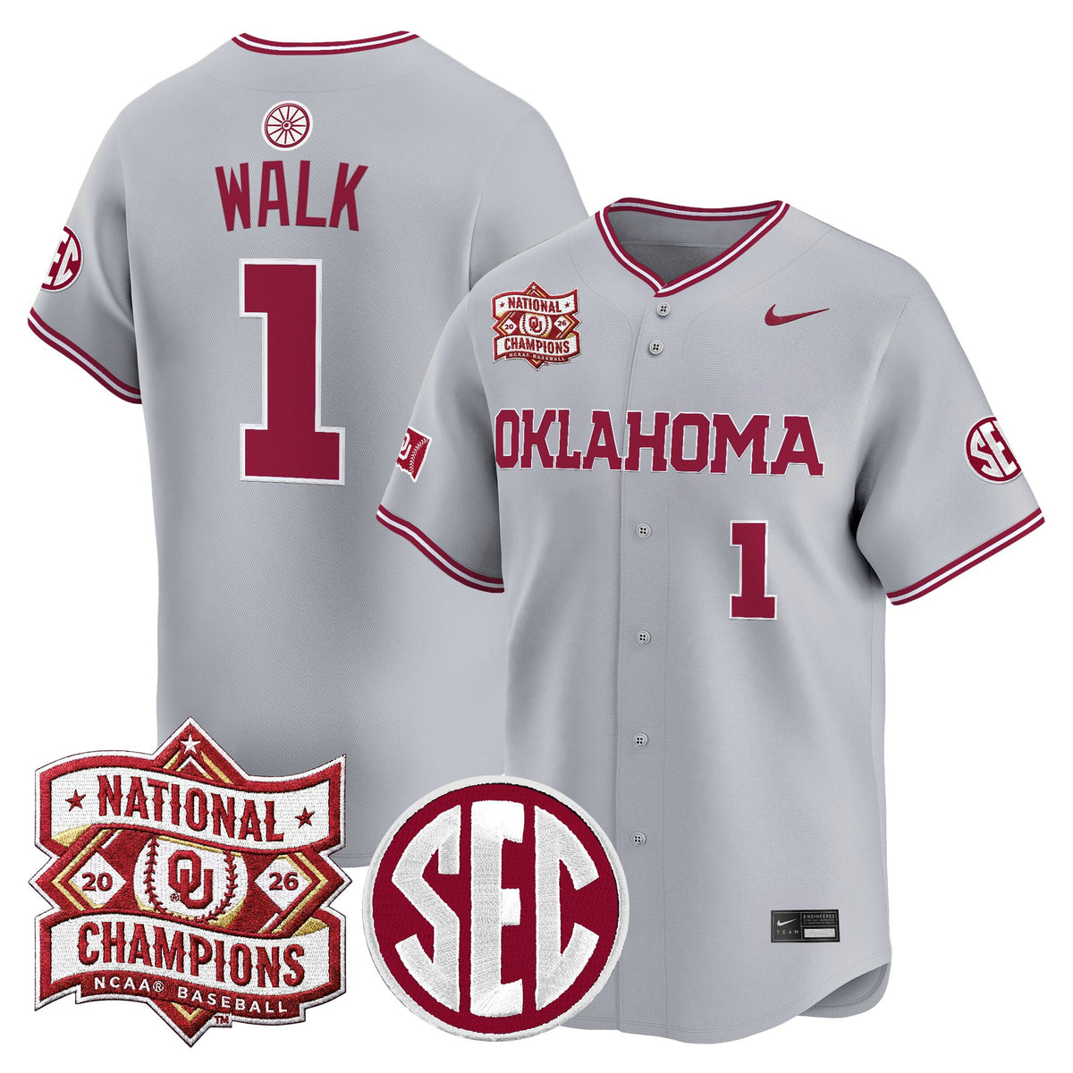 Men's Oklahoma Sooners 2026 National Champions Patch Vapor Premier Limited Jersey - All Stitched