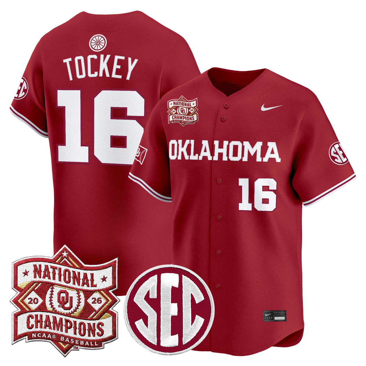 Men's Oklahoma Sooners 2026 National Champions Patch Vapor Premier Limited Jersey - All Stitched