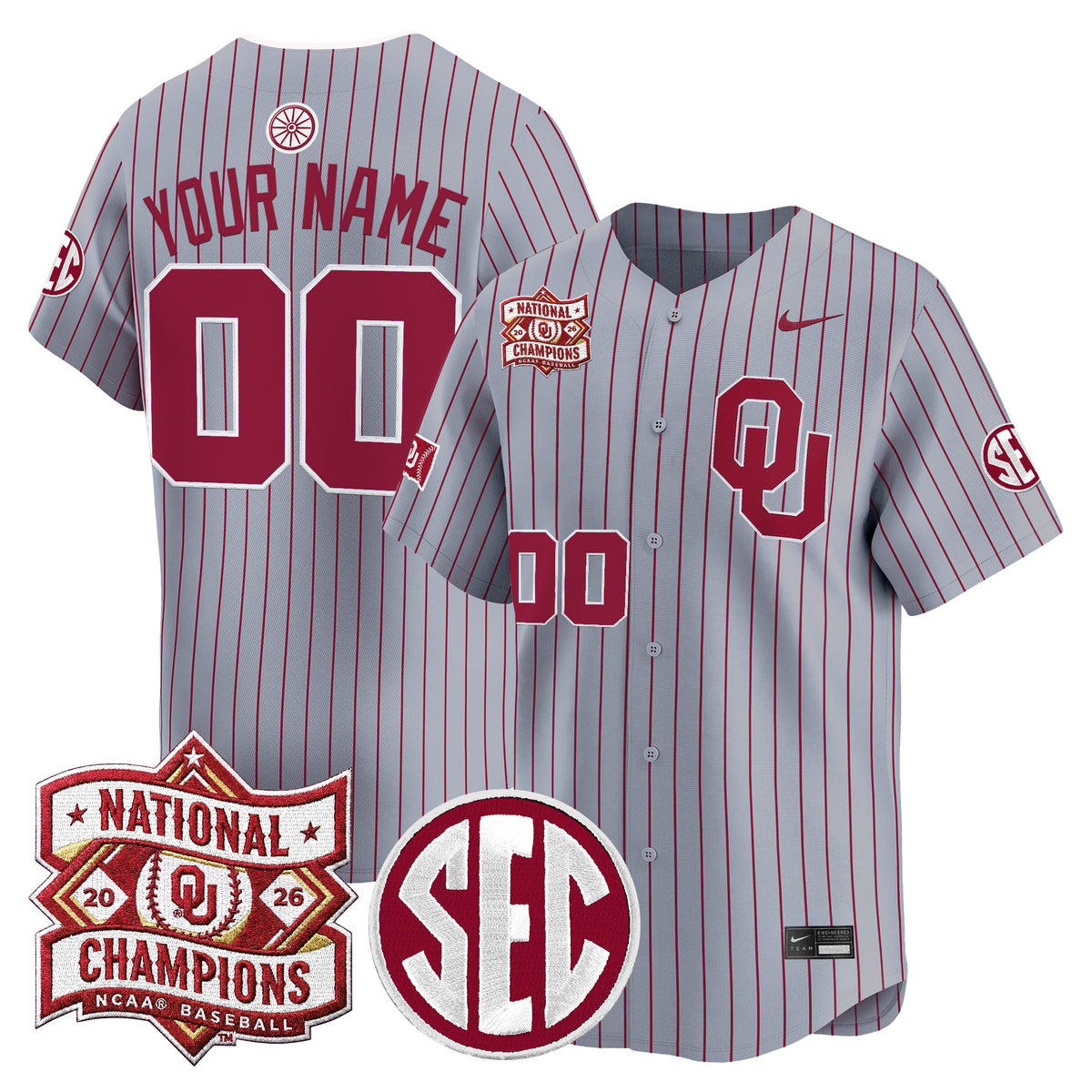Oklahoma Sooners 2026 National Champions Patch Vapor Premier Limited Custom Jersey - All Stitched