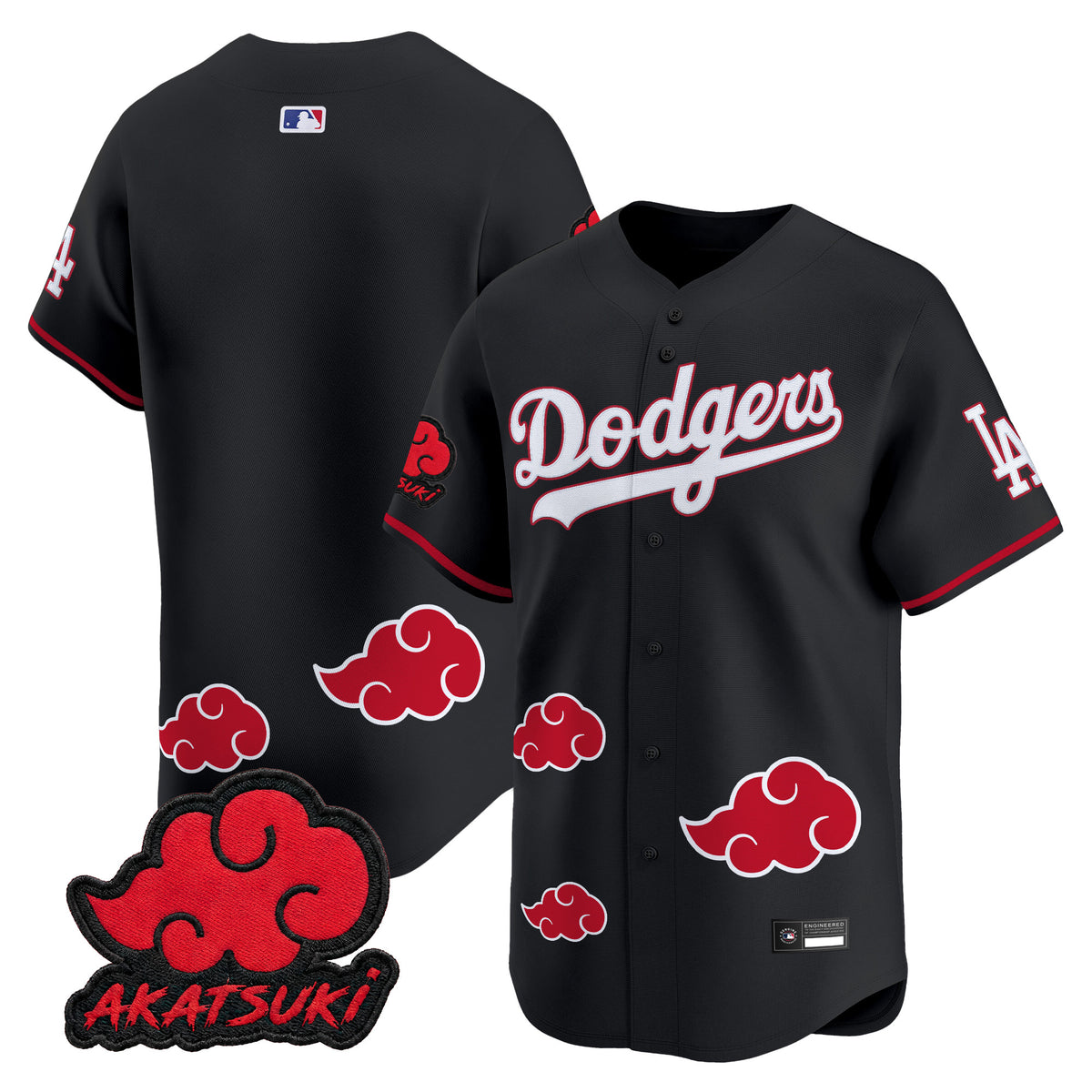 Los Angeles Dodgers x Naruto "Akatsuki Edition" Vapor Premier Limited Jersey - Stitched