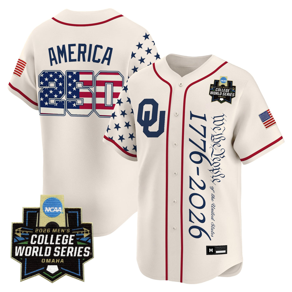 Men's Oklahoma Sooners 2026 World Series "America 250 Edition" Vapor Premier Limited Jersey V2 - All Stitched