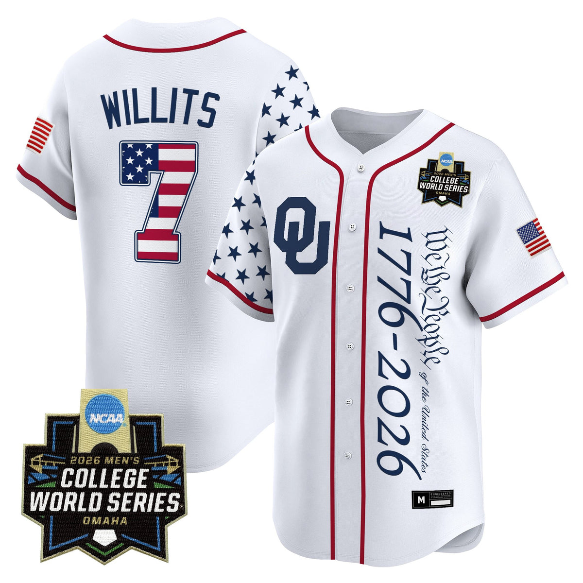 Men's Oklahoma Sooners 2026 World Series "America 250 Edition" Vapor Premier Limited Jersey V2 - All Stitched