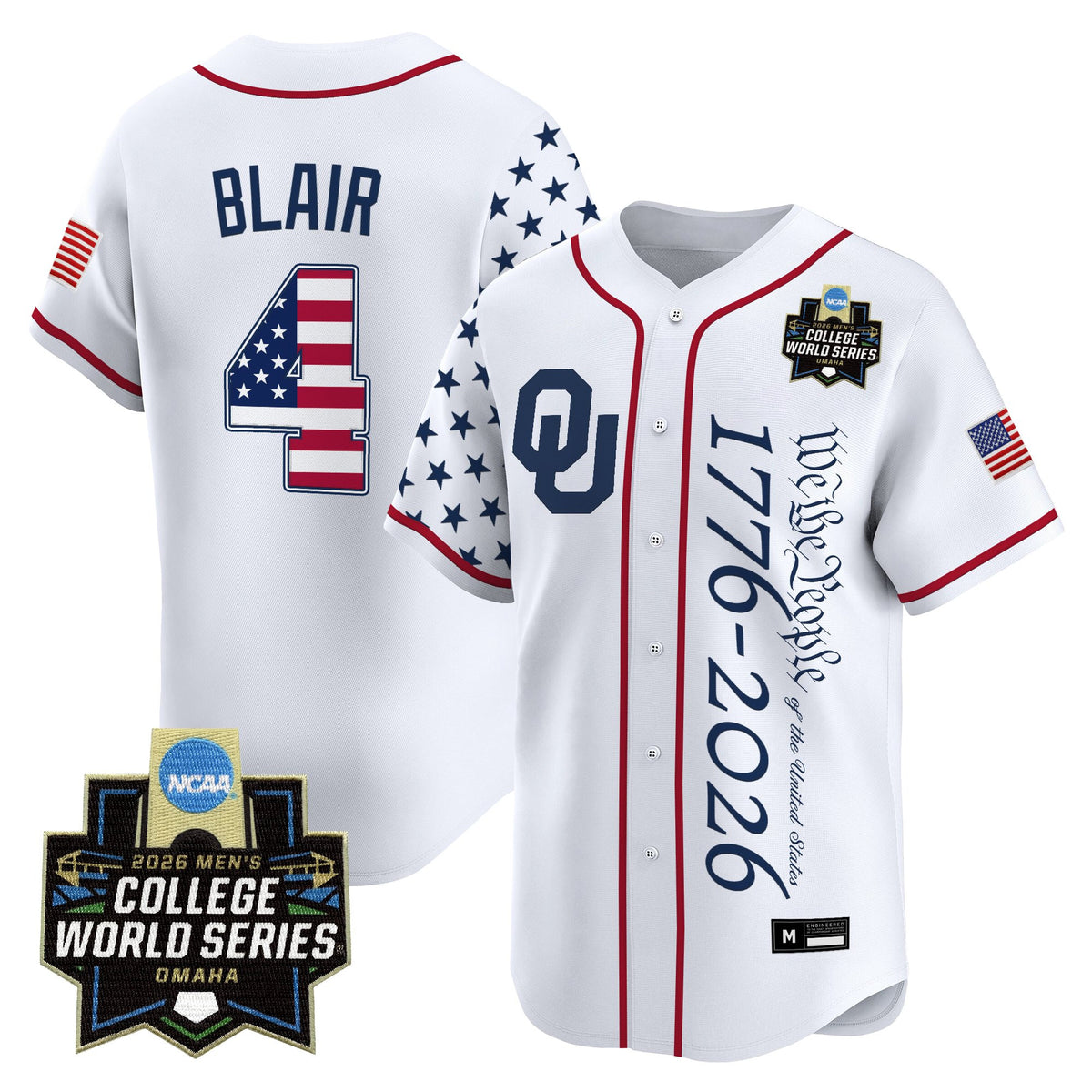 Men's Oklahoma Sooners 2026 World Series "America 250 Edition" Vapor Premier Limited Jersey V2 - All Stitched