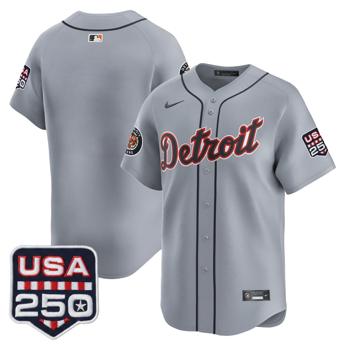 Men's Detroit Tigers USA 250 Fourth of July Vapor Premier Limited Jersey - All Stitched