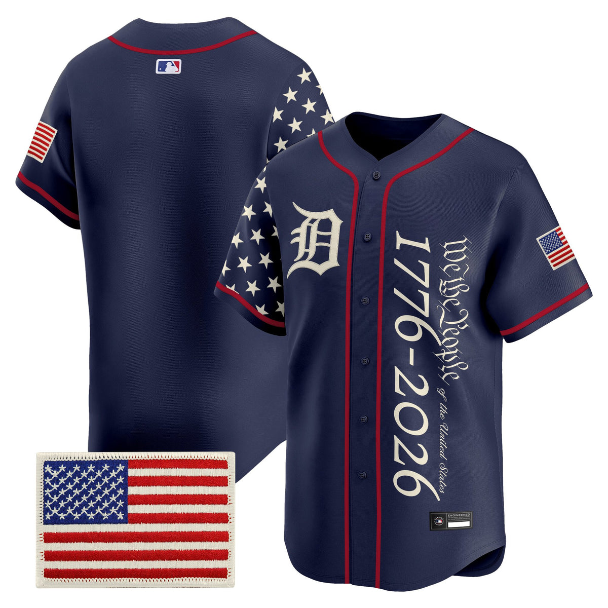 Men's Detroit Tigers "America250 Edition" Vapor Premier Limited Jersey V2 - All Stitched