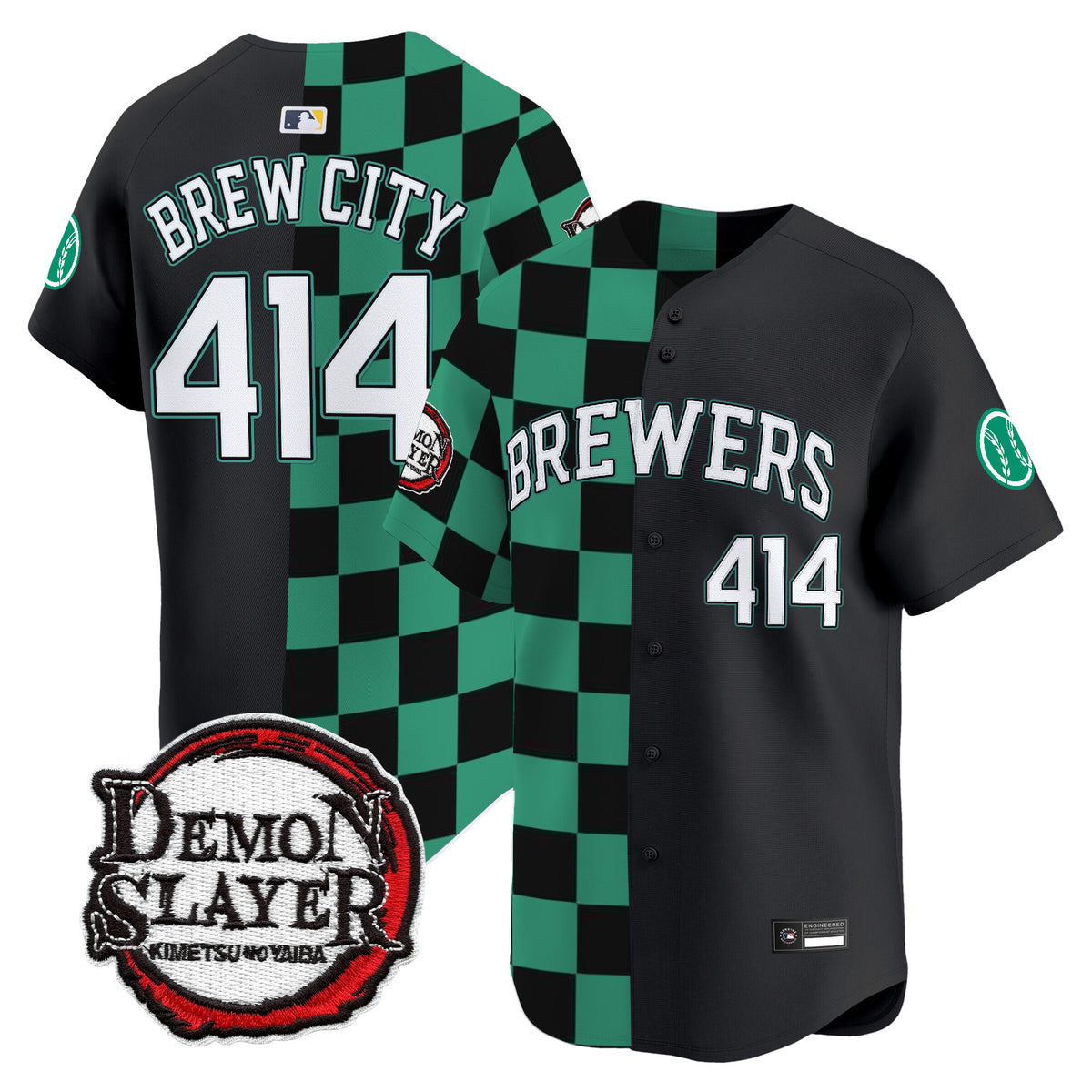 Milwaukee Brewers x Demon Slayer Vapor Premier Limited Jersey - Stitched