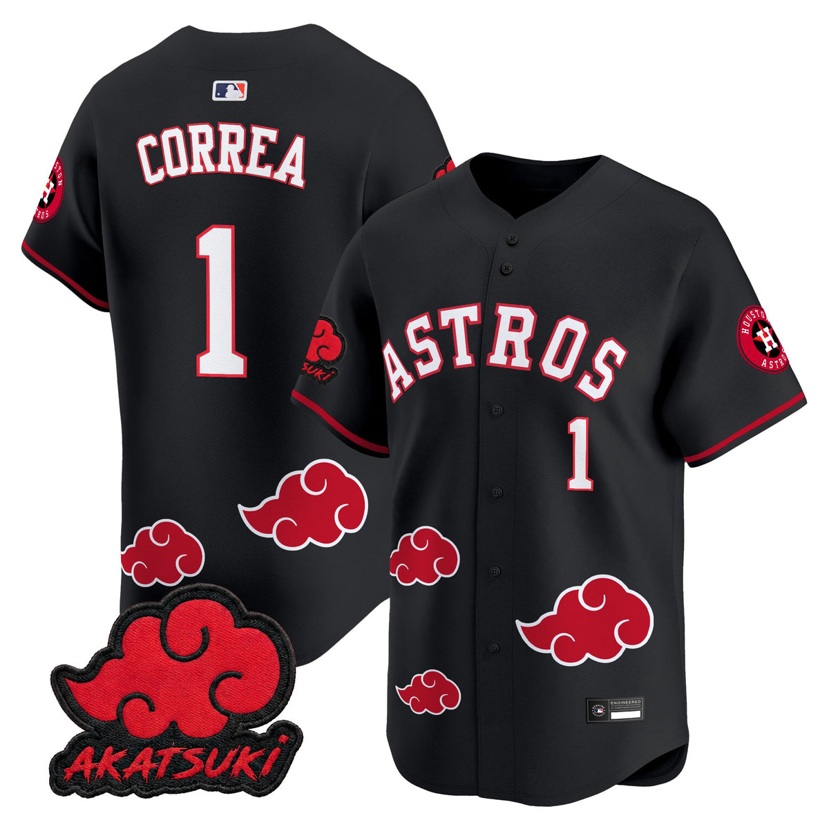 Houston Astros x Naruto Akatsuki Edition Vapor Premier Limited Jersey - Stitched
