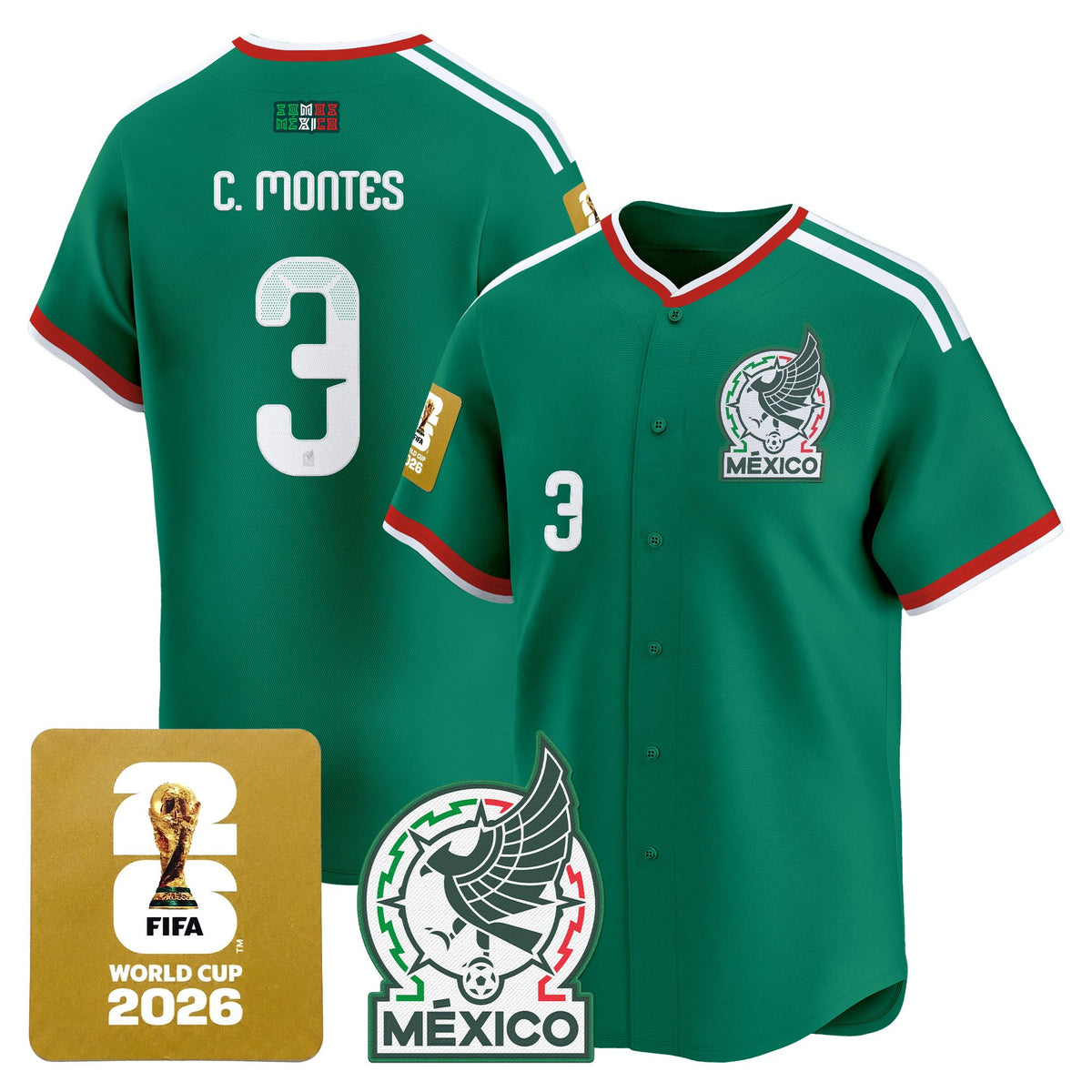 Men's Mexico 2026 World Cup Vapor Baseball Jersey - All Stitched