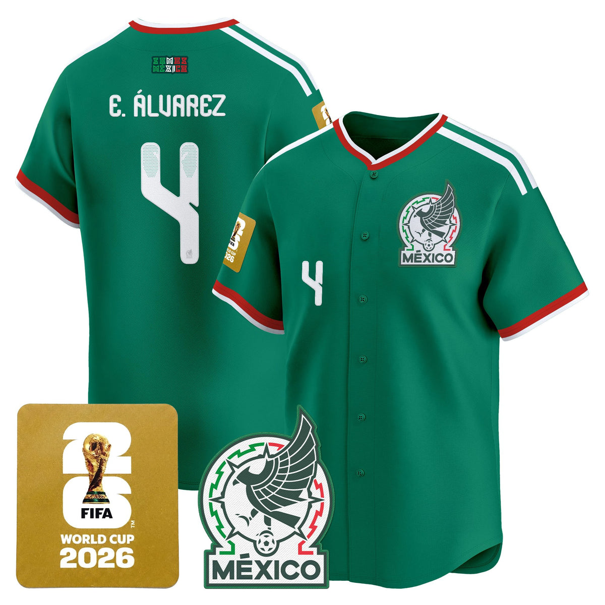 Men's Mexico 2026 World Cup Vapor Baseball Jersey - All Stitched