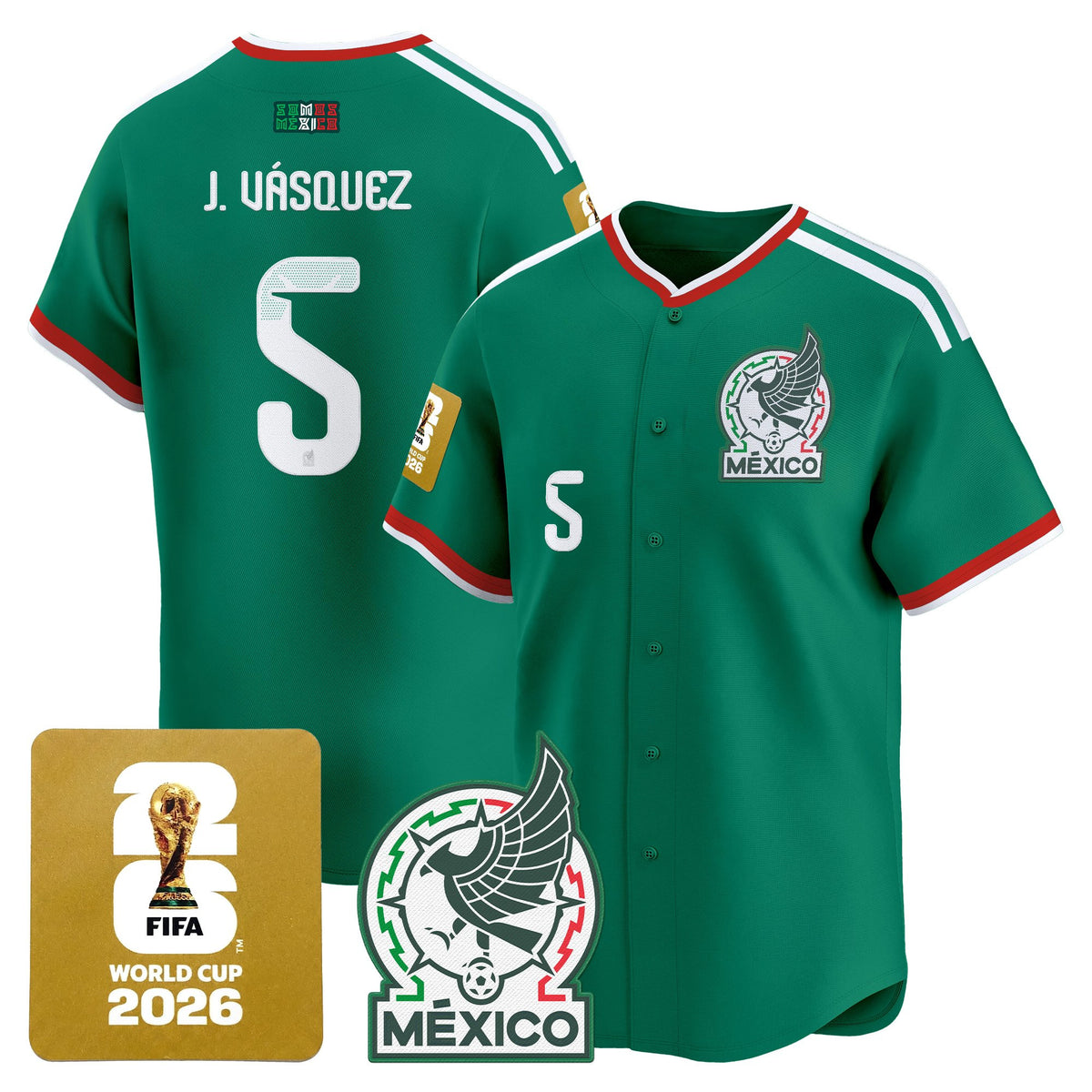 Men's Mexico 2026 World Cup Vapor Baseball Jersey - All Stitched