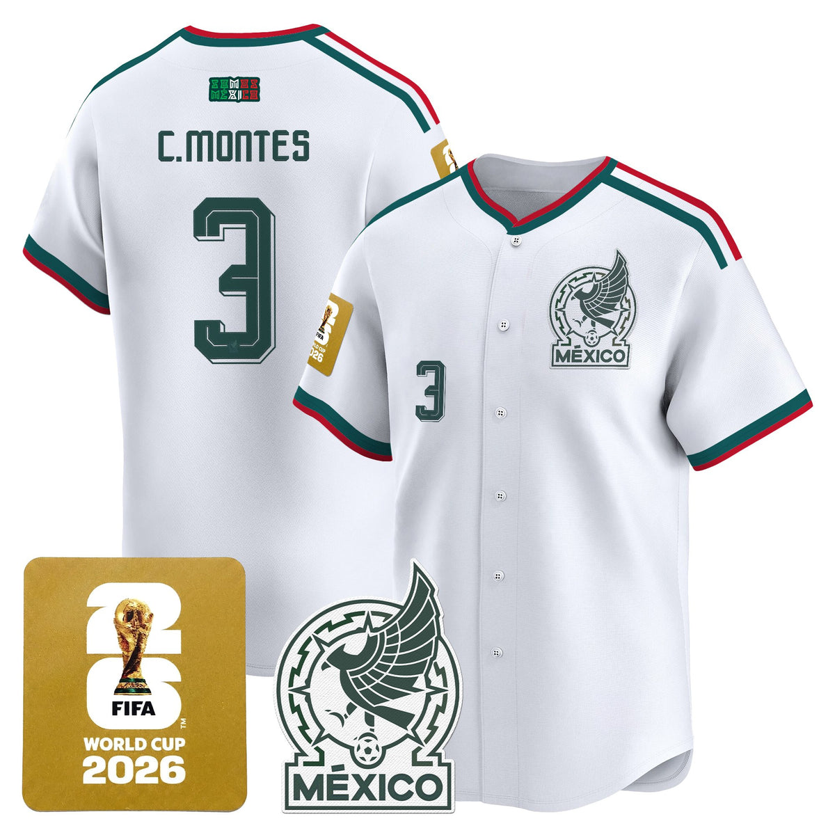 Men's Mexico 2026 World Cup Vapor Baseball Jersey - All Stitched