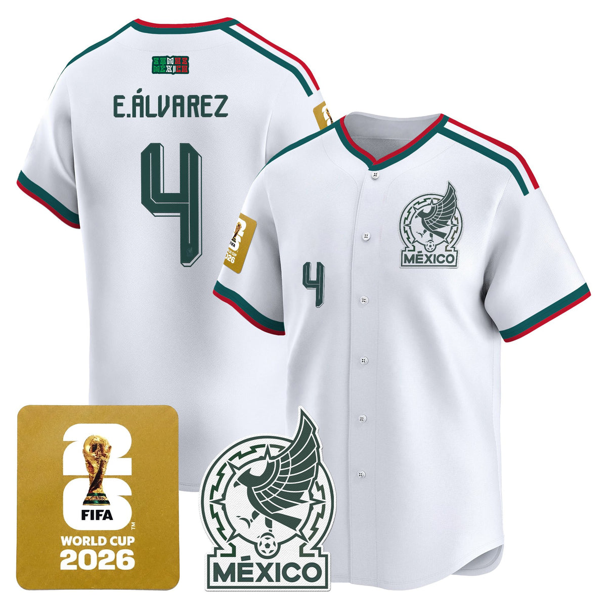 Men's Mexico 2026 World Cup Vapor Baseball Jersey - All Stitched