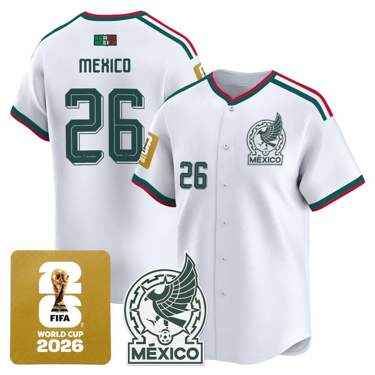 Men's Mexico 2026 World Cup Vapor Baseball Jersey - All Stitched